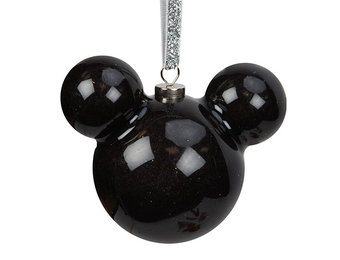 Kerstbal: Mickey Mouse - Icon Black Glitter