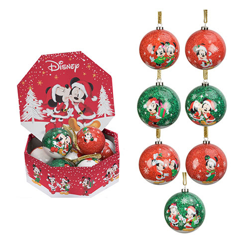 9 Kerstballen: Mickey & Minnie Mouse - Shatterproof