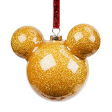 Kerstbal: Mickey Mouse - Icon Geel Glitter