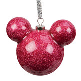 Kerstbal: Mickey Mouse - Icon Roze Glitter
