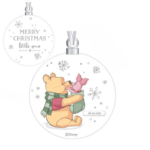 Kerstbal Keramiek: Winnie the Pooh & Piglet - Merry Christmas