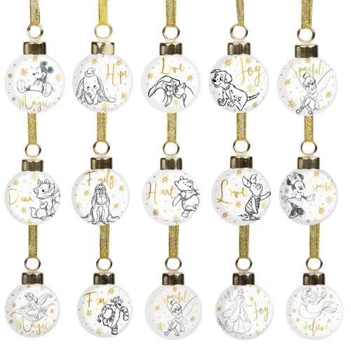 15 Kerstballen Glas: Disney Enchanted Forest