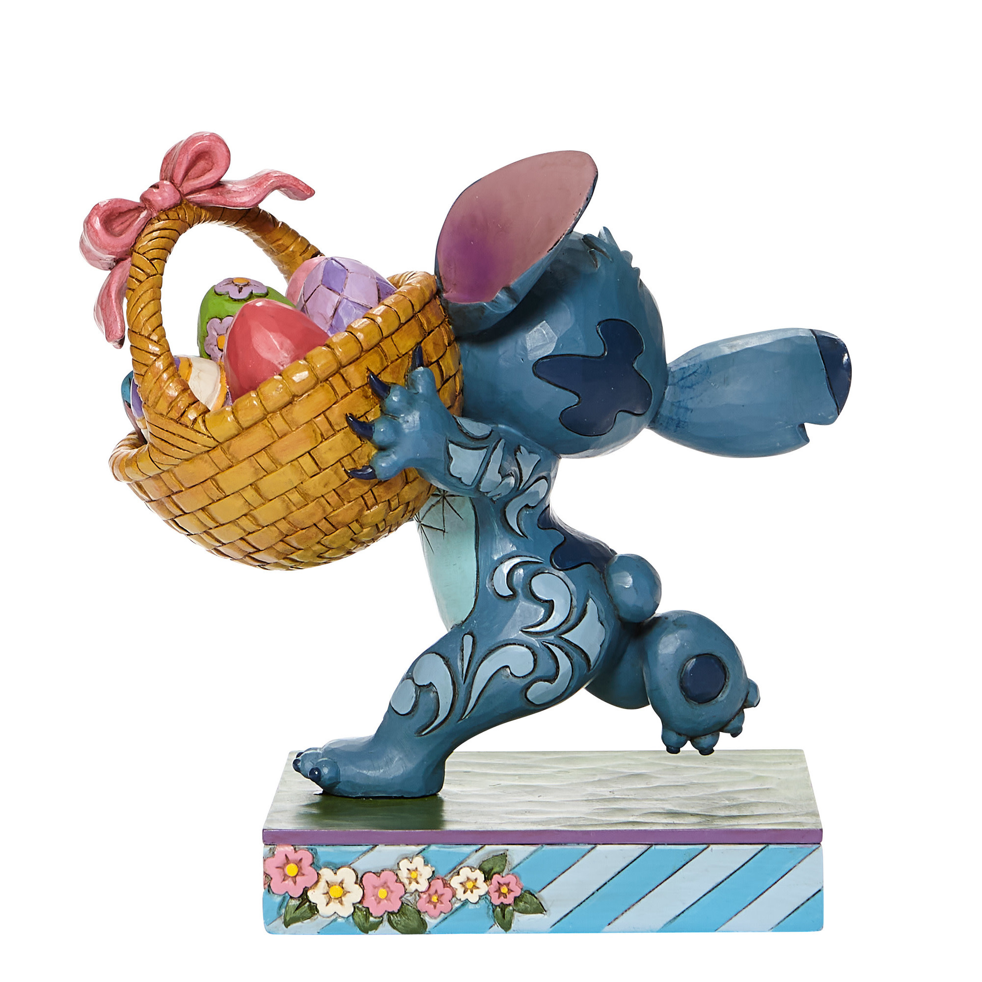 Figurine: Stitch - Running With Easter Basket