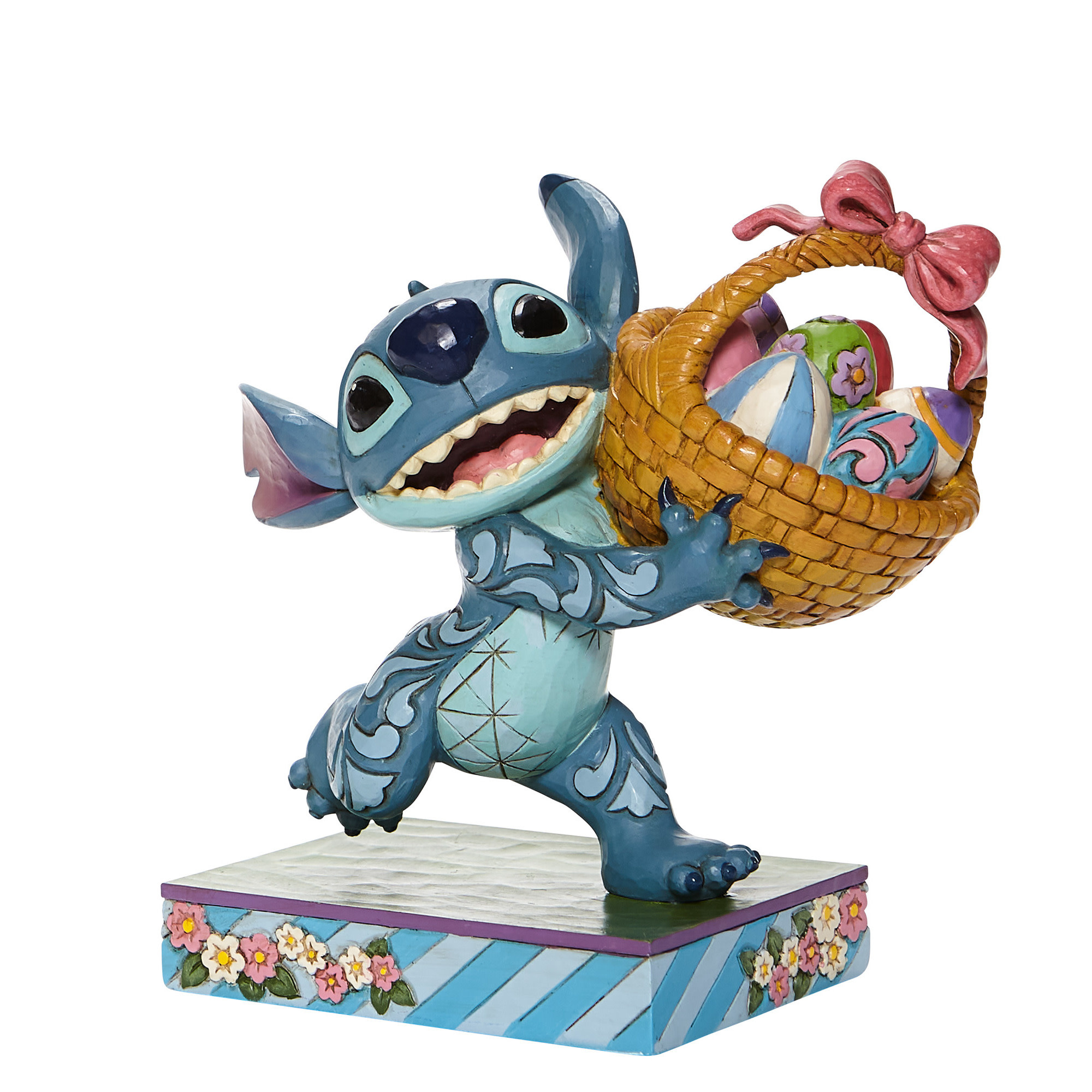 Figurine: Stitch - Running With Easter Basket