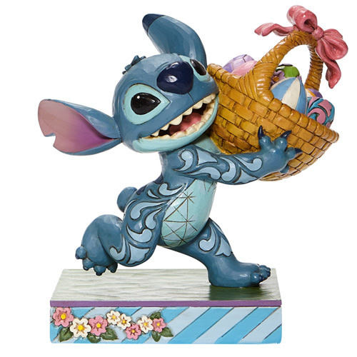 Figurine: Stitch - Running With Easter Basket
