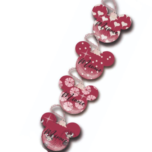 4 Hanging Ornaments 2D: Minnie Mouse - Ears