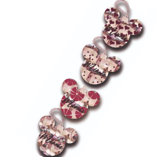 4 Hanging Ornaments 2D: Minnie Mouse - Ears