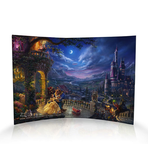Curved Acrylic Print: Beauty And The Beast - Dancing In the moonlight