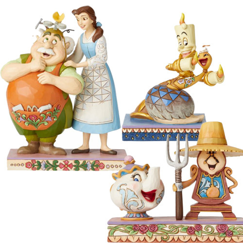 Figurine: Belle & Maurice - Lumiere en Mrs Pott set van 3
