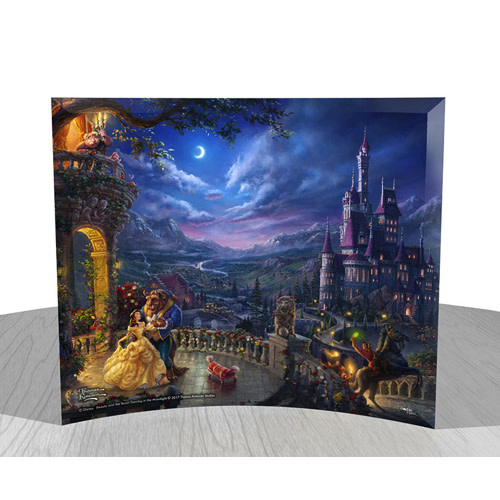 Curved Glass Print: Belle en het Beest - Dancing In the moonlight