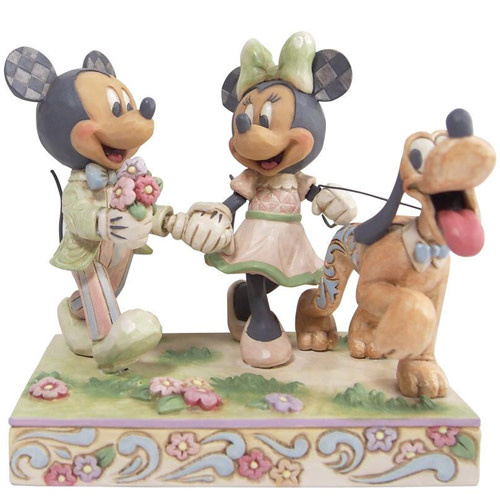 Figurine: Mickey, Minnie and Pluto - Spring