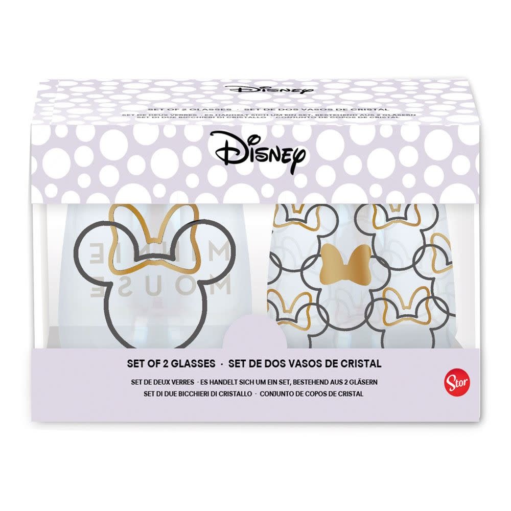 2 Glazen: Minnie Mouse - Crystal Glasses