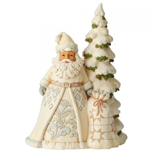 Figurine: White Woodland Santa