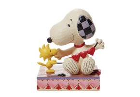 Figurine: Snoopy & Woodstock - Stringing Hearts