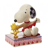 Figurine: Snoopy & Woodstock - Stringing Hearts