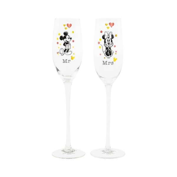 Champagne Glazen: Mickey & Minnie - House Toasting