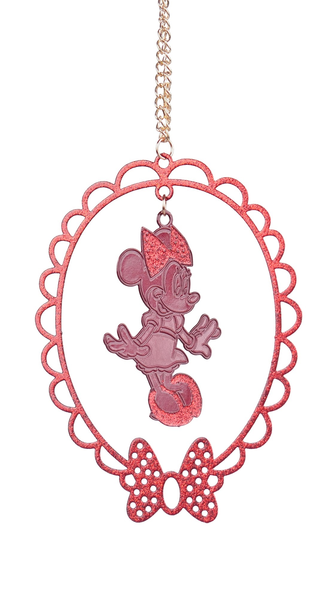 Hanging Ornament: Minnie - Silhouet With Bow