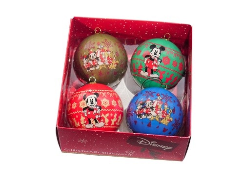 4 Kerstballen: Mickey Mouse - Box