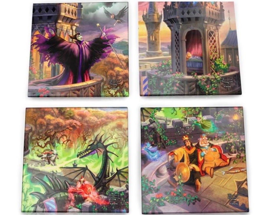 4 Glazen onderzetters: Malificent