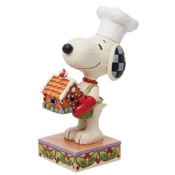 Figurine: Snoopy - Holding Gingerbread House