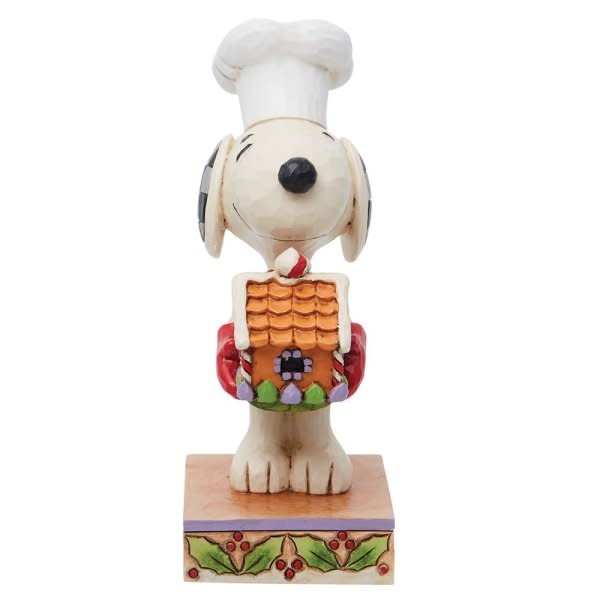 Figurine: Snoopy - Holding Gingerbread House
