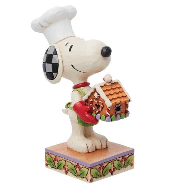 Figurine: Snoopy - Holding Gingerbread House