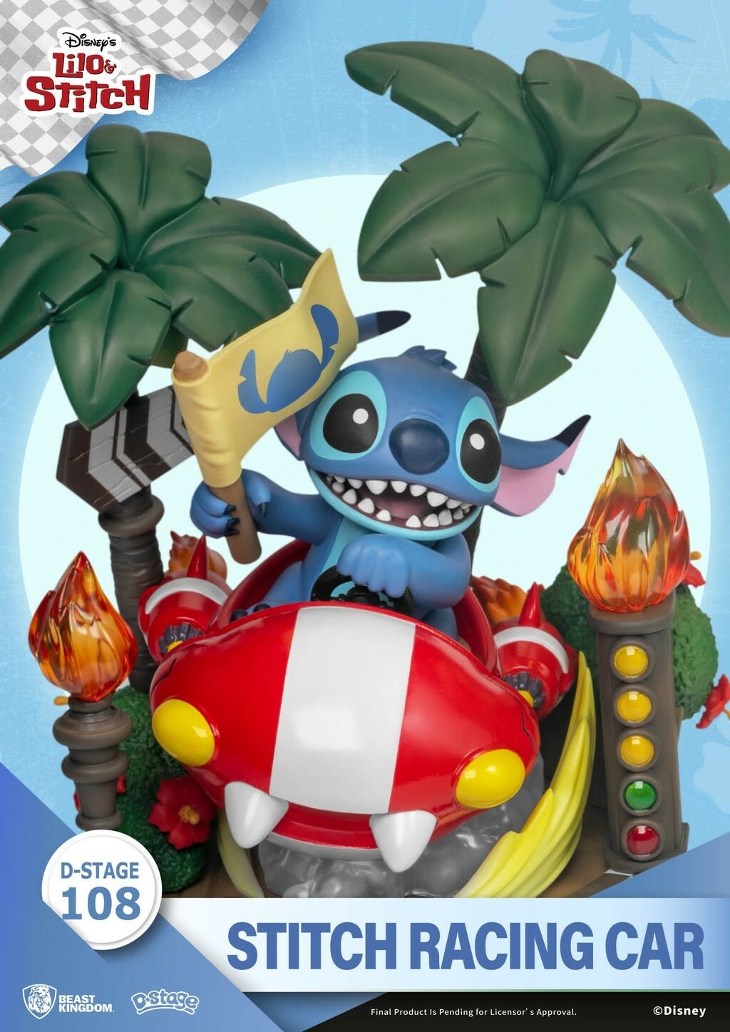 Figurine: Stitch - Racing car Closed Box