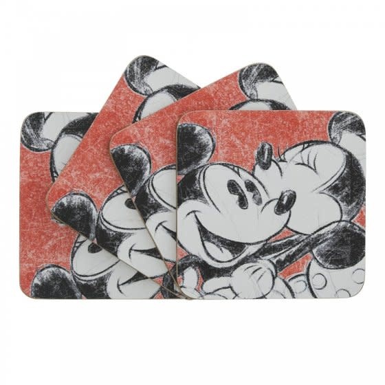 4 Onderzetters: Mickey & Minnie Mouse - True Love