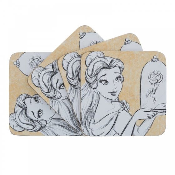 2 Onderzetters: Beauty and the Beast - Love Blooms