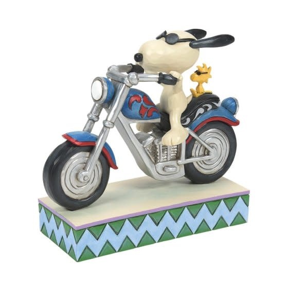 Figurine: Snoopy & Woodstock - Riding a Motorcycle