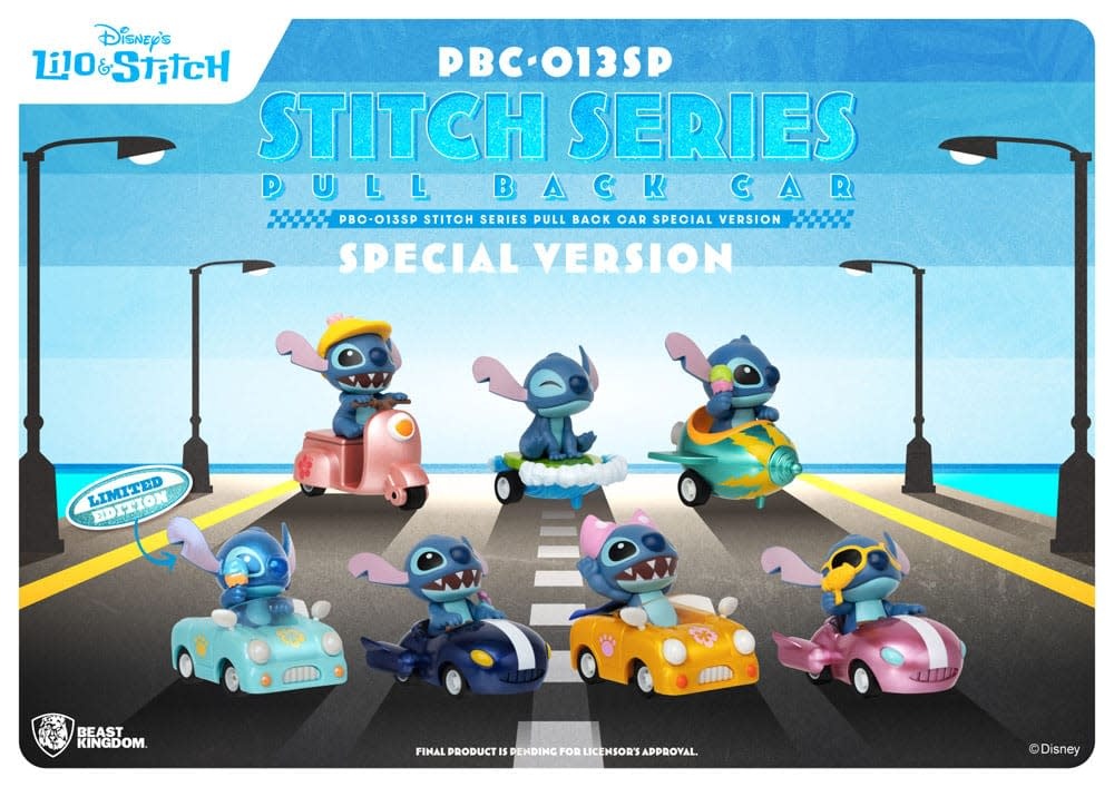 Figurine: Lilo & Stitch Pull Back Cars- Set van 6