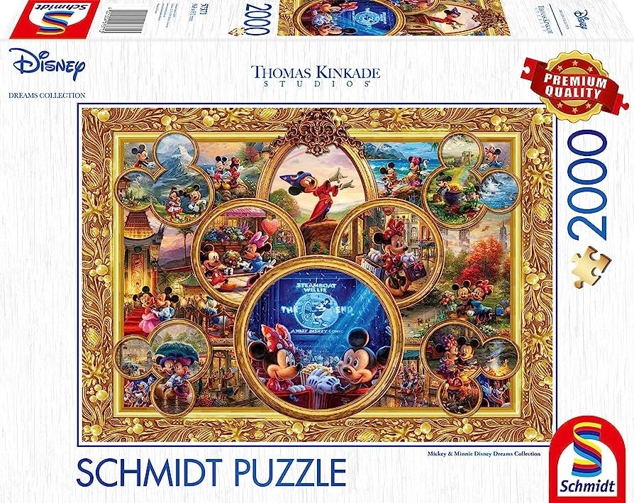 Schmidt Puzzle 2000 stukjes: Mickey & Minnie - Disney Dreams