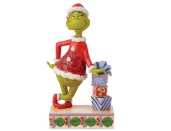 Figurine: Grinch - Leaning on Gifts