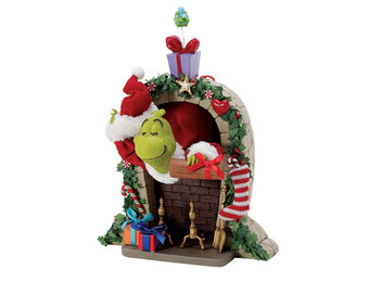 Figurine: Grinch - In a Fireplace