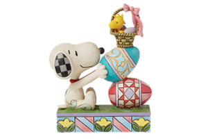 Figurine: Peanuts - Eggcellent Tower - (Snoopy & Woodstock Stacked Easter Egg)