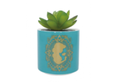 Plantenpot:  Aladdin - Turquoise Faux Plant in Pot