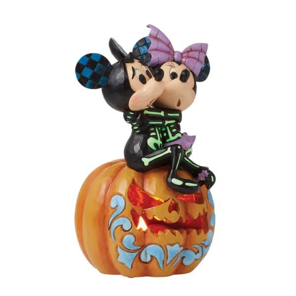 Figurine: Mickey & Minnie - Spine-tingling Sweethearts - LED Pumpkin)