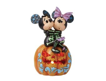 Figurine: Mickey & Minnie - Spine-tingling Sweethearts -  LED Pumpkin)