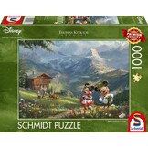 Schmidt Puzzle 1000 stukjes: Mickey & Minnie - In de Alpen