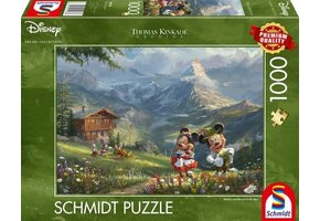 Schmidt Puzzle 1000 stukjes: Mickey & Minnie - In de Alpen