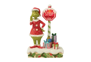 The Grinch with Flashing Stop Sign Figurine