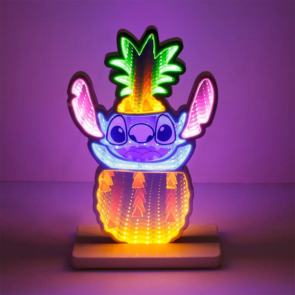 Lichtbeeld: Stitch  - in Pineapple Infinity Mirror