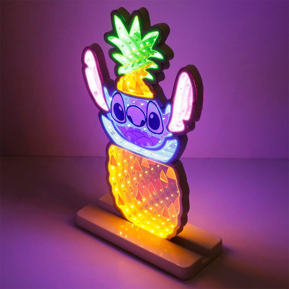 Lichtbeeld: Stitch  - in Pineapple Infinity Mirror