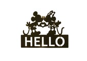 Metal door sign: Mickey & Minnie  - Hello (LED)