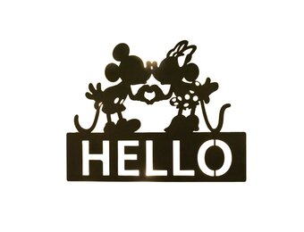 Metal door sign: Mickey & Minnie  - Hello (LED)