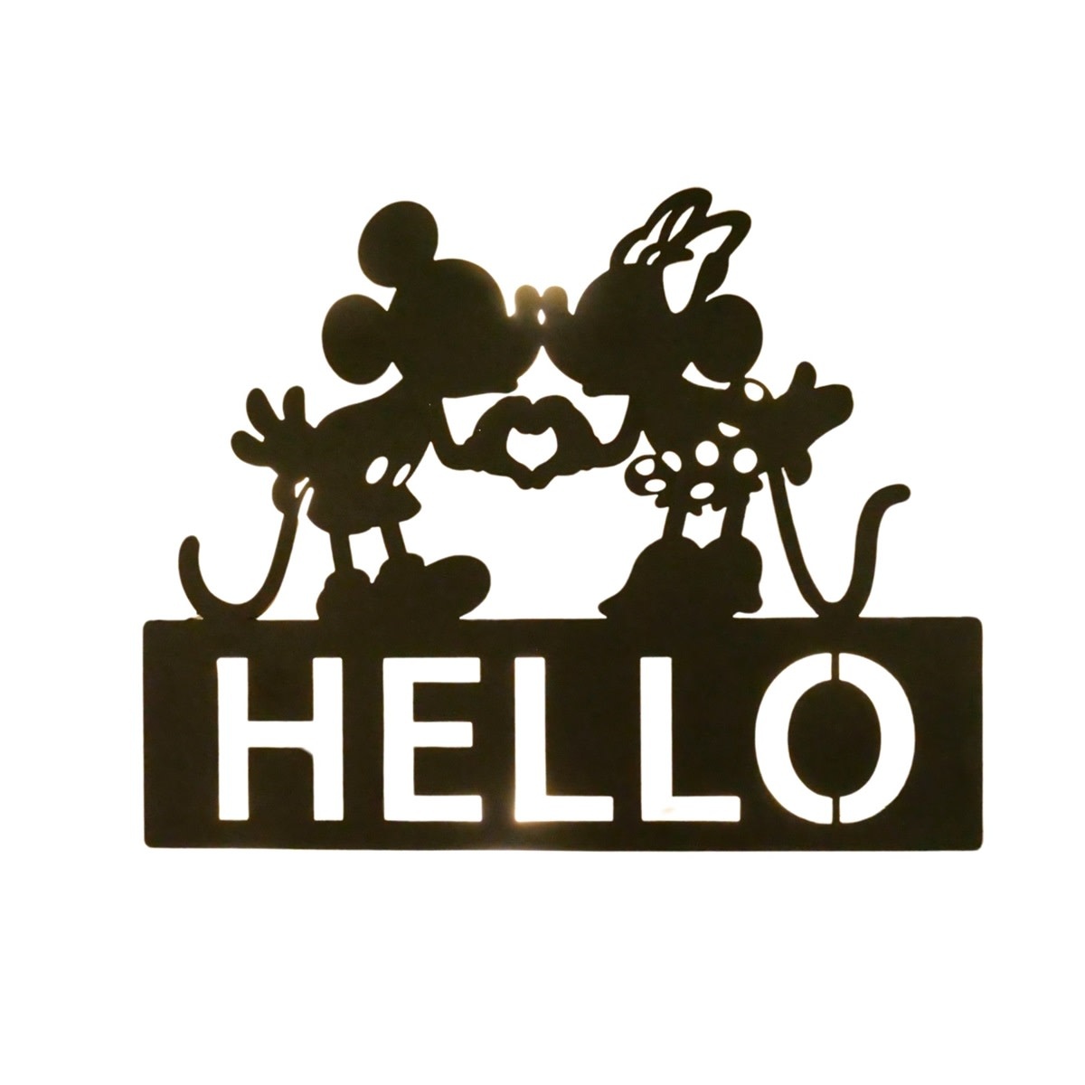 Metal door sign: Mickey & Minnie - Hello (LED)