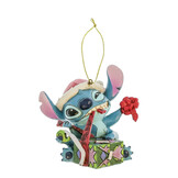Kerstornament: Stitch - Unwrapping Christmas Gift