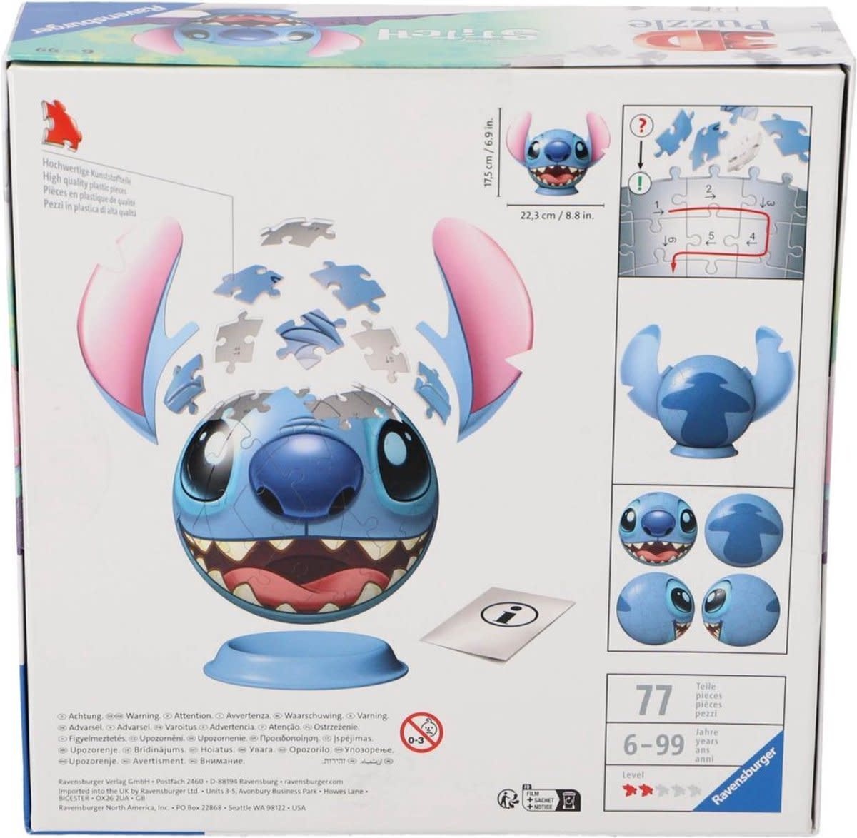 Ravensburger Puzzel 72 stukjes 3D: Stitch - met oren