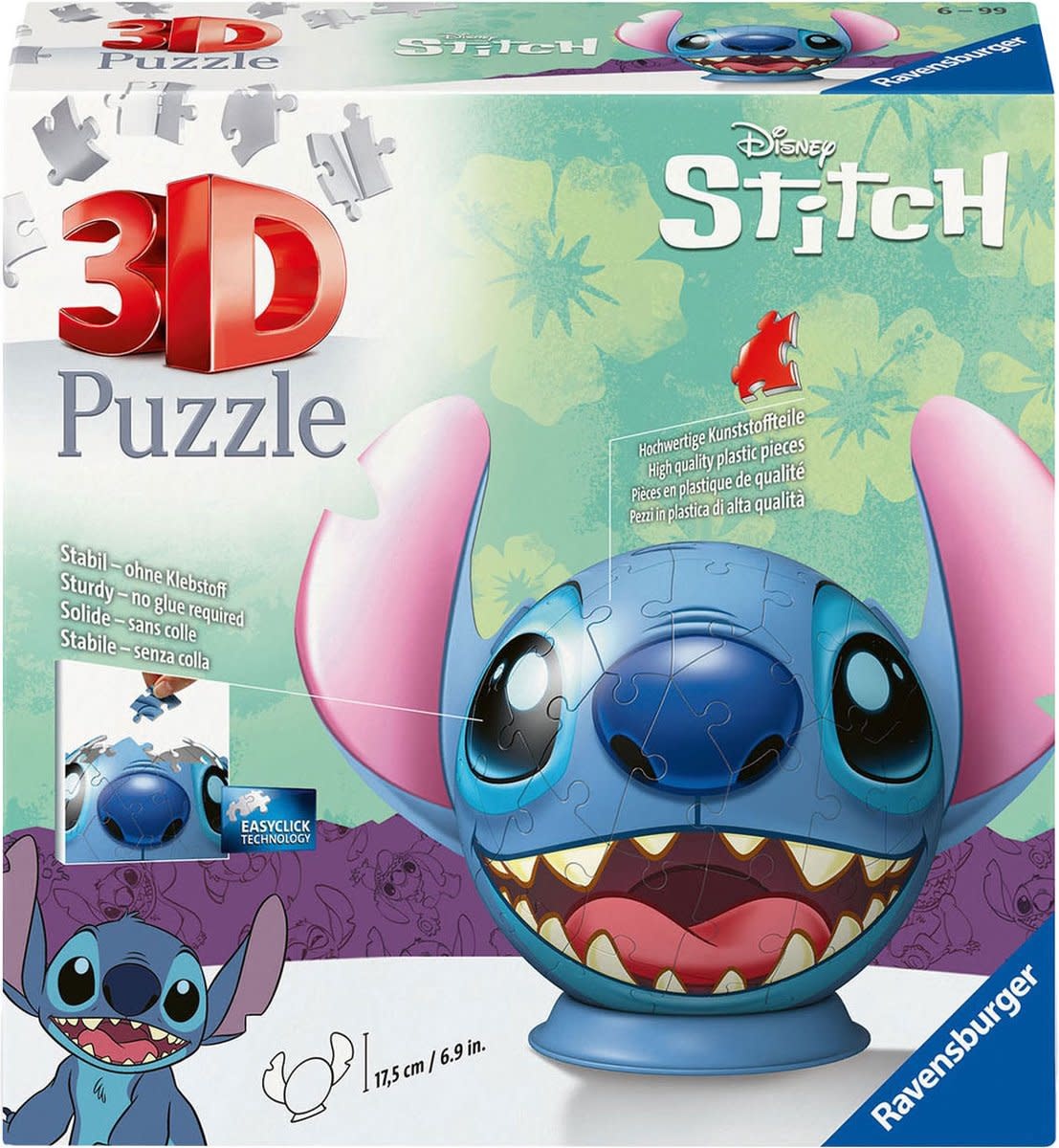 Ravensburger Puzzel 72 stukjes 3D: Stitch - met oren