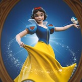 Figurine: Snowwhite and the Seven Dwarfs - Art Scale, Statue, 1/10, Snow White and Dopey, 21 cm